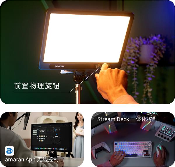 ！RG0护眼认证+侧发光技术 桌面创作必备神器【新品首发】amaran Verge超薄面板灯(图5)